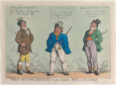 Drei Hauptvoraussetzungen, um ein moderner Mann der Mode zu werden von Thomas Rowlandson