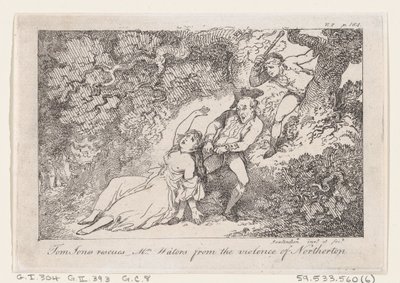 Tom Jones rettet Mrs. Waters vor der Gewalt von Northerton, aus Die Geschichte von Tom Jones, 1792 von Thomas Rowlandson