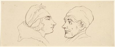 Zwei Karikaturen: Mann und Frau von Thomas Rowlandson