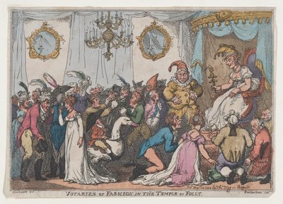 Modeanhänger im Tempel des Wahnsinns von Thomas Rowlandson