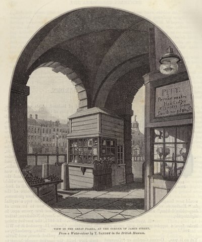 Blick auf die große Piazza an der Ecke der James Street von Thomas Sandby