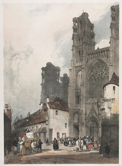 Malerische Architektur in Paris, Gent, Antwerpen, Rouen: Laon, Frankreich, 1839 von Thomas Shotter Boys