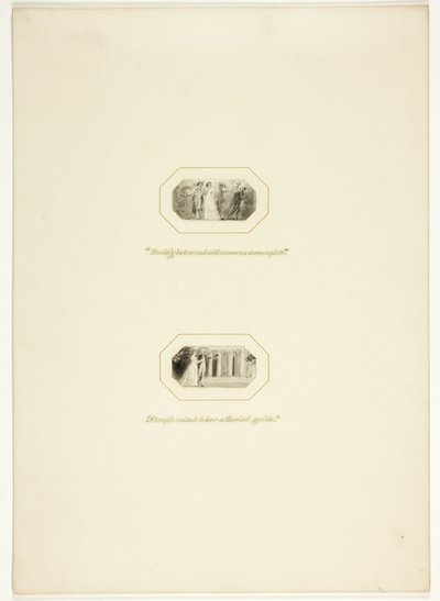 Studie für eine Platte aus The Triumphs of Temper, im Royal Engagements Pocket Book von 1796 von Thomas Stothard