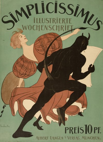Titelblatt von "Simplicissimus Illustrierte Wochenschrift", 1896 von Thomas Theodor Heine