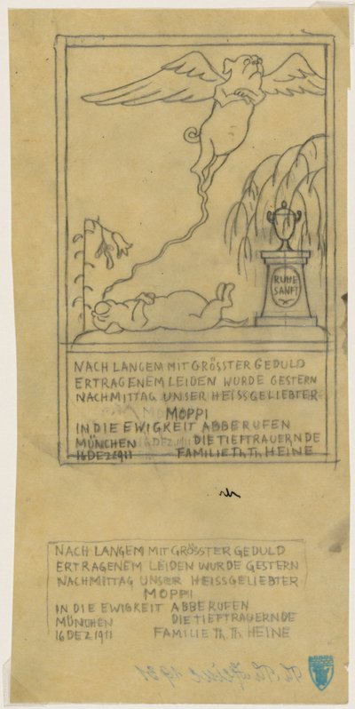 Todesanzeige für einen Mops von Thomas Theodor Heine