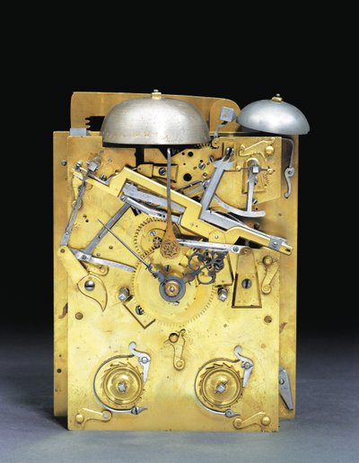 Detail einer James II montierten Schlaguhr mit Viertelstundenrepetition, Nr. 166, ca. 1690-95 von Thomas Tompion
