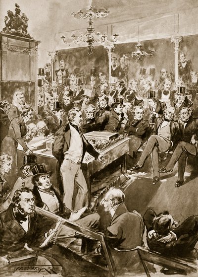 Sir Robert Peel im Haus, Illustration aus 