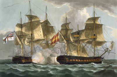 Eroberung der Mahonesa, 13. Oktober 1796, graviert von Thomas Sutherland für J. Jenkins