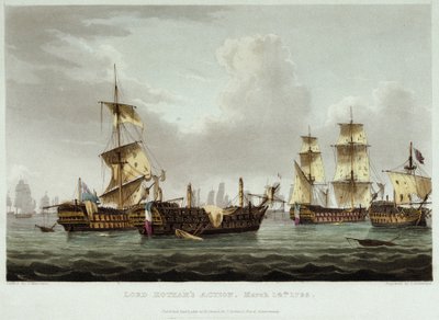 Die Seeschlacht unter der Führung von Lord William Hotham, am 14. März von Thomas Whitcombe