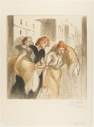 Die Rückkehr aus der Wäscherei von Théophile Alexandre Pierre Steinlen