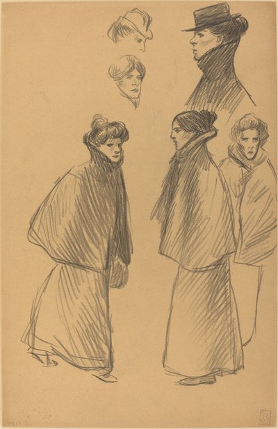 Figurenstudien [recto], spätes 19. - frühes 20. Jahrhundert von Théophile Alexandre Steinlen