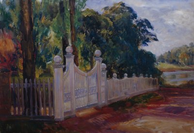 Sommerlandschaft mit Gartenzaun und Tor von Thorolf Holmboe