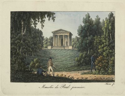 Der Tempel von Paul I. oder das Mausoleum von Paul I. im Park von Pawlowsk, 1810er Jahre von Thurner