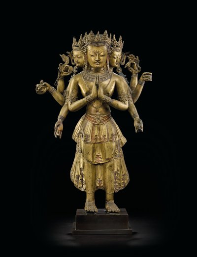 Ekadashalokeshvara-Statue von Tibetan School