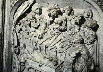 Grab von Heinrich II. 973-1024 und seiner Frau Kunigunde, Detail des Todes des Kaisers (1499-1513) von Tilman Riemenschneider