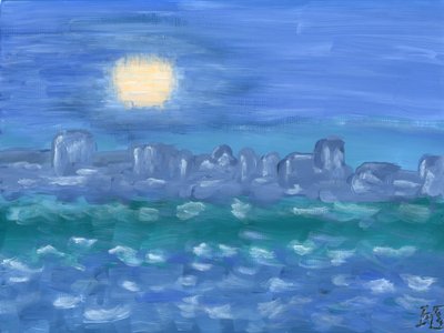 Ruhige mondbeschienene Meereslandschaft von Tim Hoinkis