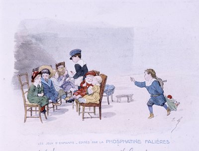 Kinderspiele: Die Schule - Zeichnung von Lobrichon, Ed. von Phosphatine Falières, ca. 1920 von Timoleon Marie Lobrichon