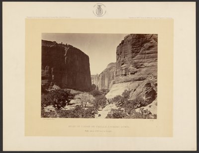 Oberes Ende des Cañon de Chelle, Blick abwärts. Die Wände sind etwa 1,200 Fuß hoch. von Timothy H. O