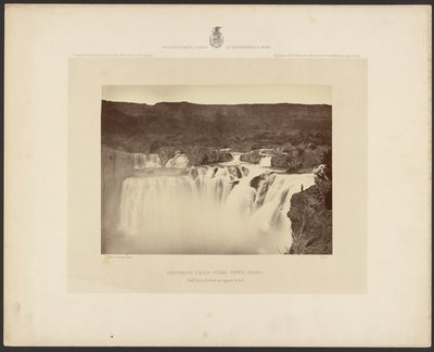 Shoshone Falls, Snake River, Idaho, vollständige Seitenansicht auf der oberen Ebene von Timothy H. OSullivan