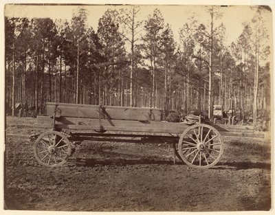 [Wagen mit länglichem Kasten, der möglicherweise Kanonen oder Gewehre transportiert] von Timothy H. O