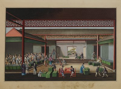 Wiegen und Kauf von Tee, um 1860 von Tinqua