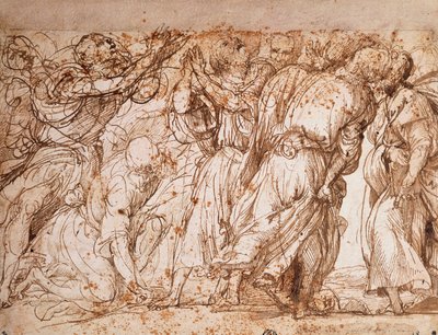 Studie der Apostelgruppe in der Kirche der Himmelfahrt der Frari in Venedig von Titian (c.1488 1576)