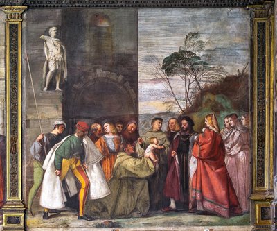 Das Baby verkündet die Unschuld der Mutter, Nordwand (Detail) von Titian (c.1488 1576)