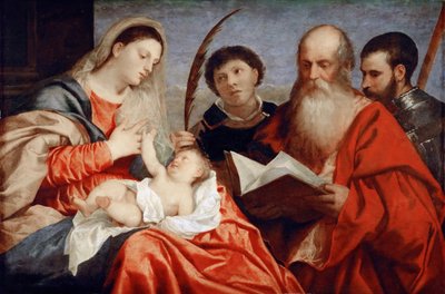 Die Jungfrau und das Kind mit den Heiligen Stephanus, Hieronymus und Mauritius von Titian (c.1488 1576)