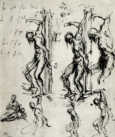 Skizzen für den St. Sebastian in Brescia von Tiziano Vecelli