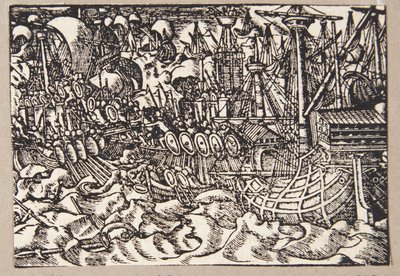 Gaius Duillius gewinnt die Seeschlacht gegen die Karthager von Tobias Stimmer