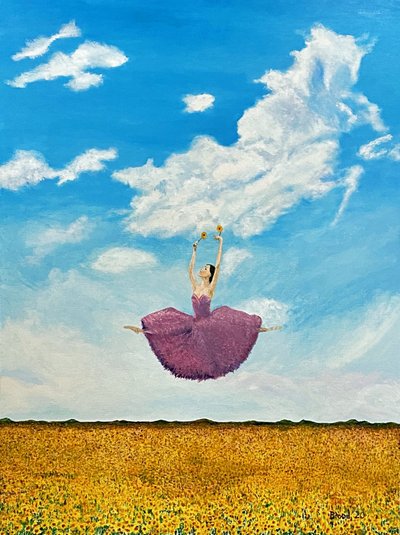 Ballerina im Sonnenblumenfeld von Tom Blood
