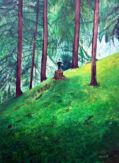 Einsame Gestalt im Wald von Tom Blood