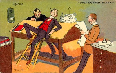 Faulenzen, überarbeiteter Angestellter von Tom Browne