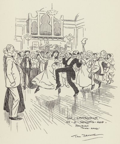 Der Cake Walk bei einem Shilling Hop, Holborn Town Hall von Tom Browne