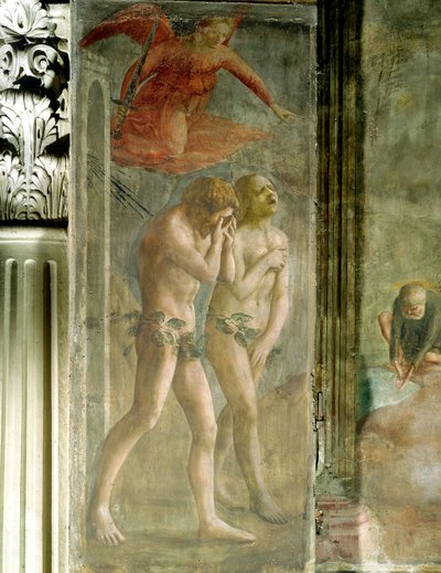 Adam und Eva aus dem Paradies vertrieben, ca. 1427 (vor der Restaurierung) von Tommaso Masaccio