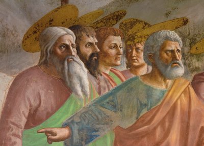 Jesus, der heilige Petrus und der Zöllner von Tommaso Masaccio