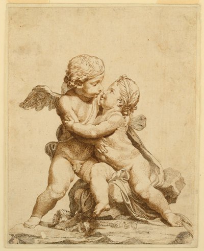 Zwei Küsse von Cupidos von Tommaso Todeschini