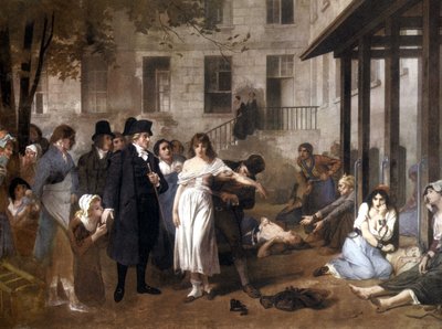 Doktor Philippe Pinel (1745 - 1826) befreit die Geisteskranken von ihren Ketten von Tony Norbert Fleury von Tony Robert Fleury