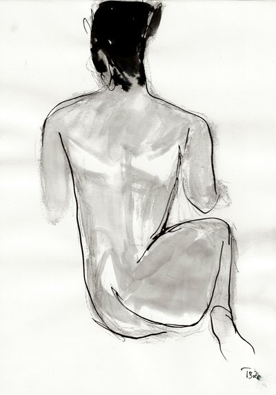 Ruhende Figur Zeichnung von Tore Bahnson