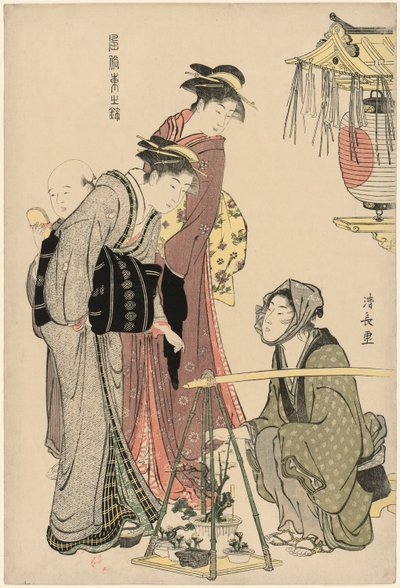 Kauf von Topfpflanzen, aus der Serie "Ein Brokat der östlichen Sitten (Fuzoku Azuma no nishiki)" von Torii Kiyonaga