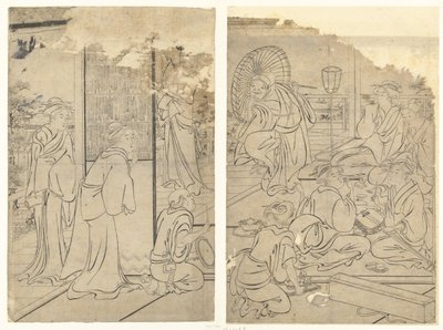 Fest im Komeikan-Teesalon von Torii Kiyonaga