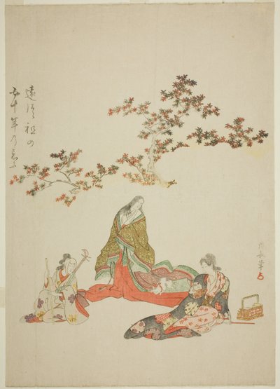 Surimono zur Erinnerung an den 50. Todestag des Schauspielers Iwai Hanshiro III von Torii Kiyonaga
