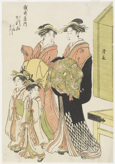 Die Kurtisane Katsuyama vom Echizenya-Haus, spätes 18. - frühes 19. Jahrhundert von Torii Kiyonaga