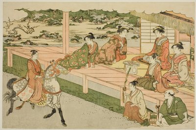 Der erste Ausritt des neuen Jahres, aus dem illustrierten Buch "Farben der dreifachen Morgendämmerung" von Torii Kiyonaga