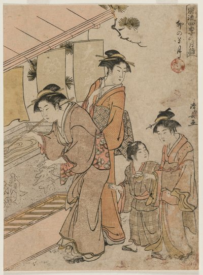 Der vierte Monat (aus der Serie Modische monatliche Tempelbesuche in den vier Jahreszeiten) von Torii Kiyonaga