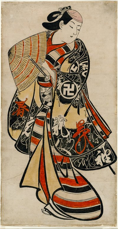 Der Schauspieler Takii Hannosuke als effeminierter Jugendlicher von Torii Kiyonobu I