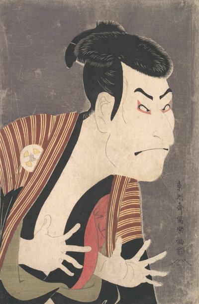 Kabuki-Schauspieler Otani Oniji III als Yakko Edobei im Stück Die farbigen Zügel eines..., 6. Monat, 1794 von Toshusai Sharaku