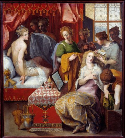 Hyante und Clymene bei ihrer Toilette von Toussaint Dubreuil