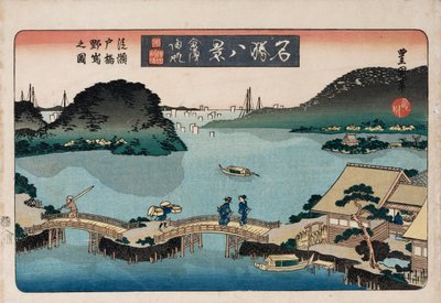Dämmerung, Atami, aus der Serie Acht Ansichten berühmter Orte von Toyokuni II