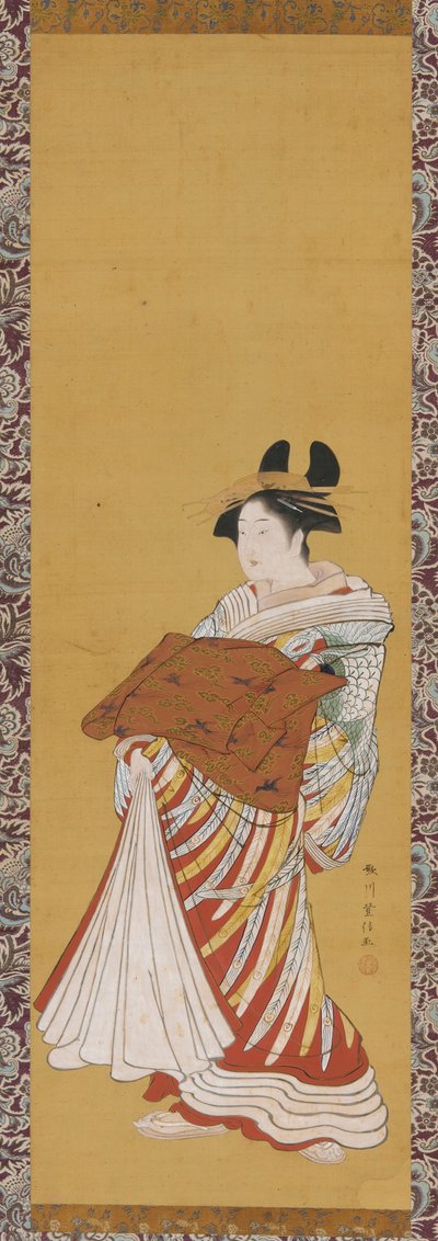 Yujo auf Parade, spätes 18. Jahrhundert von Toyonobu Utagawa
